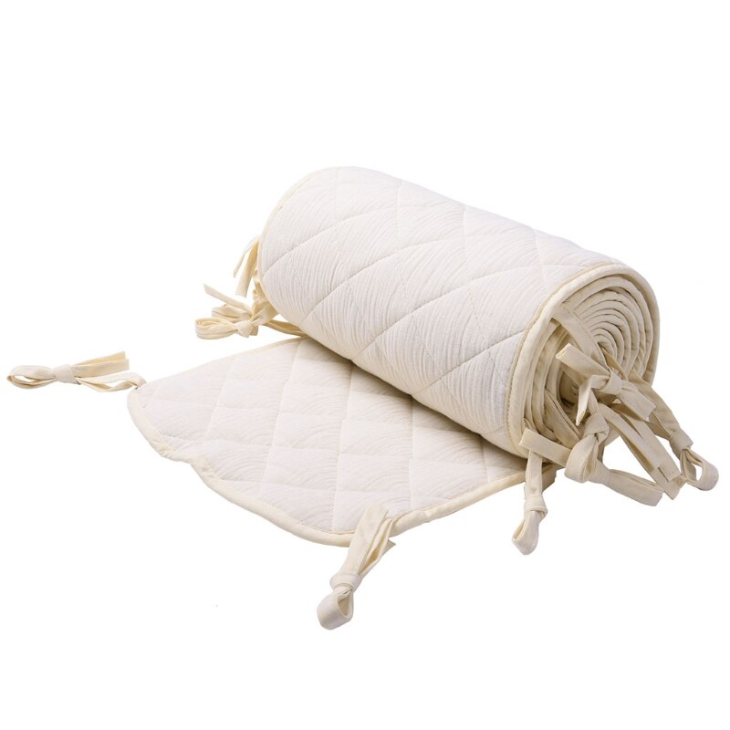 Doppel Krepp Baby Krippe Stoßstangen Baumwolle Verdicken Krippen Anti-kollision Um Kissen Bett Schutz Kissen Zimmer Bett Dekor: Aprikose 360x30cm