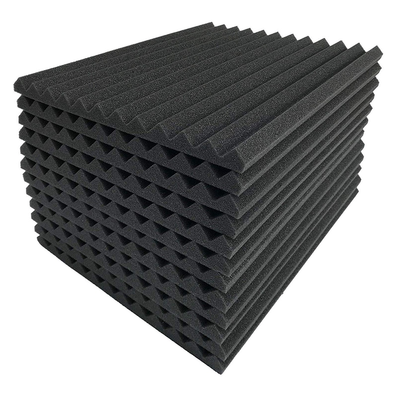 12 Pcs Black Acoustic Panels Soundproofing Foam Acoustic Tiles Studio Foam Sound Wedges 2.5 x 30 x 30cm: Default Title