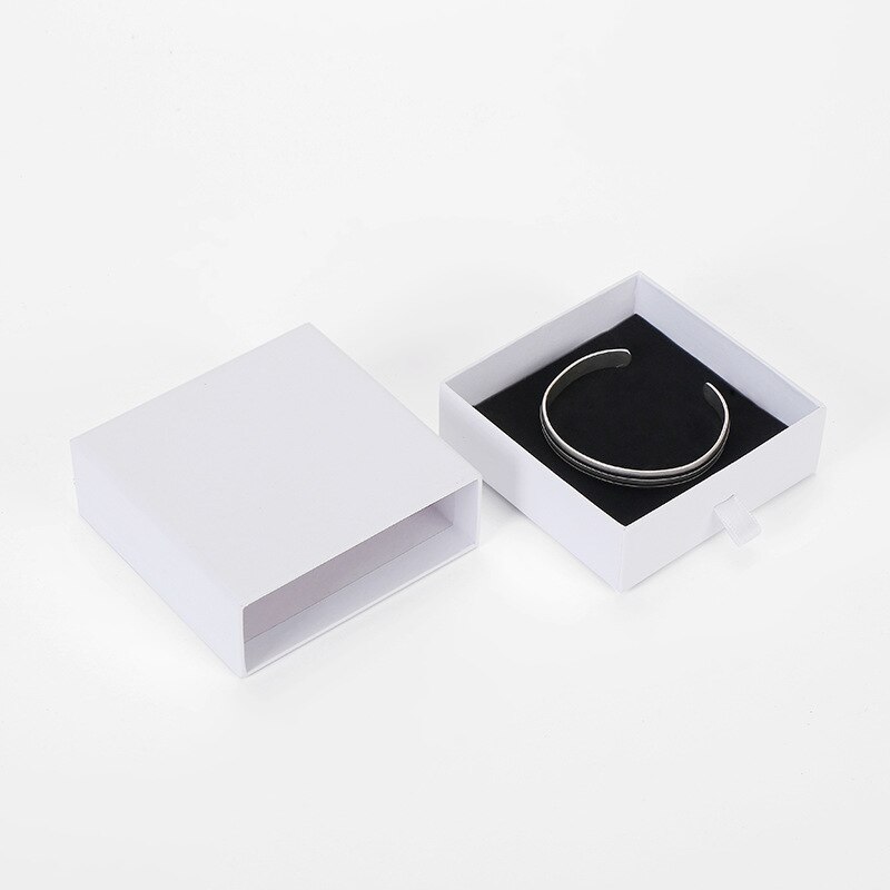 12 Pieces/Lot White Jewelry Box Pink Kraft Paper Favour Bulk Display Boxes Bag Necklace Bracelet Box: 9x9x3.2cm