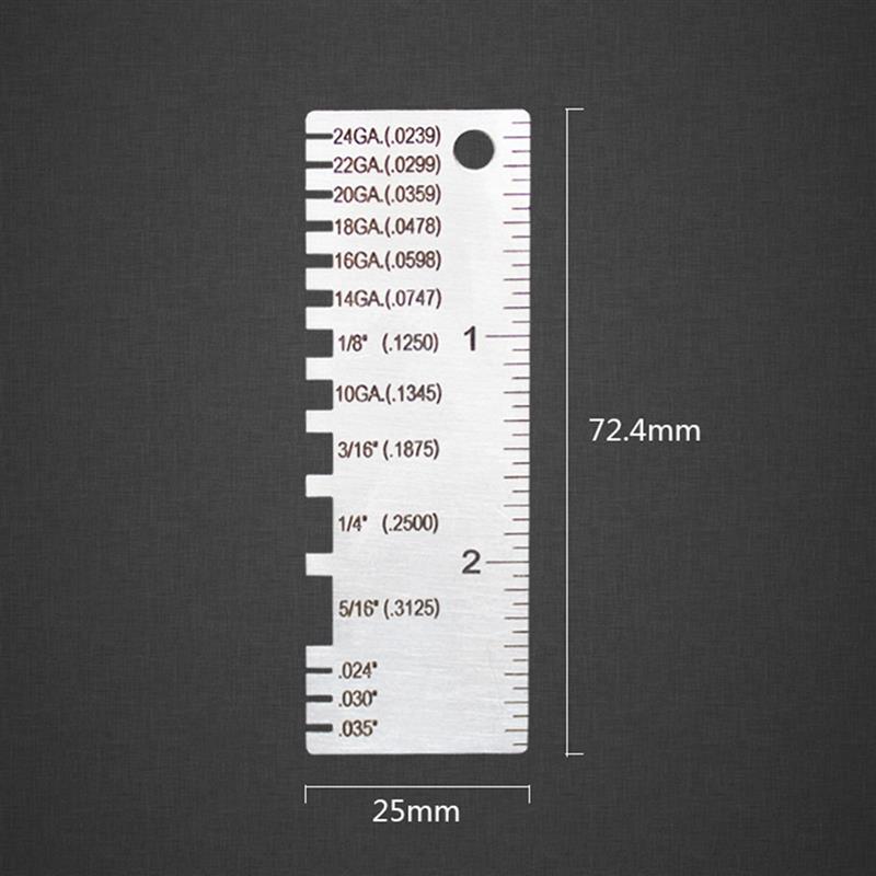 Round AWG SWG Wire Gauge Thickness Ruler Gauge Diameter Stainless Steel Measurer Tool Welding Gauge Wire Thickness Meter
