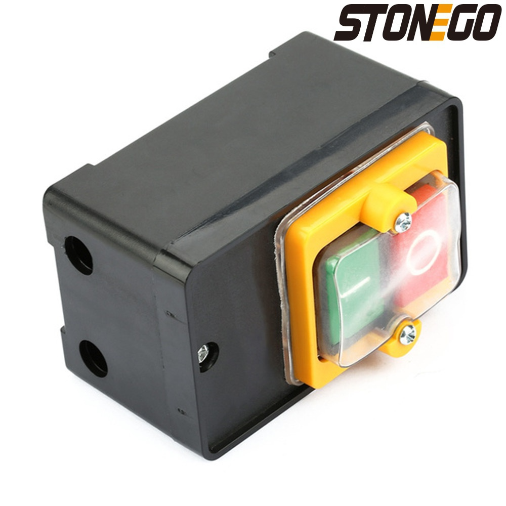 På av vattentät tryckknappsbrytare 10a 250v 380v vattentät tryckknapp för skärmaskin bänkborrmaskin brytare plastmotor