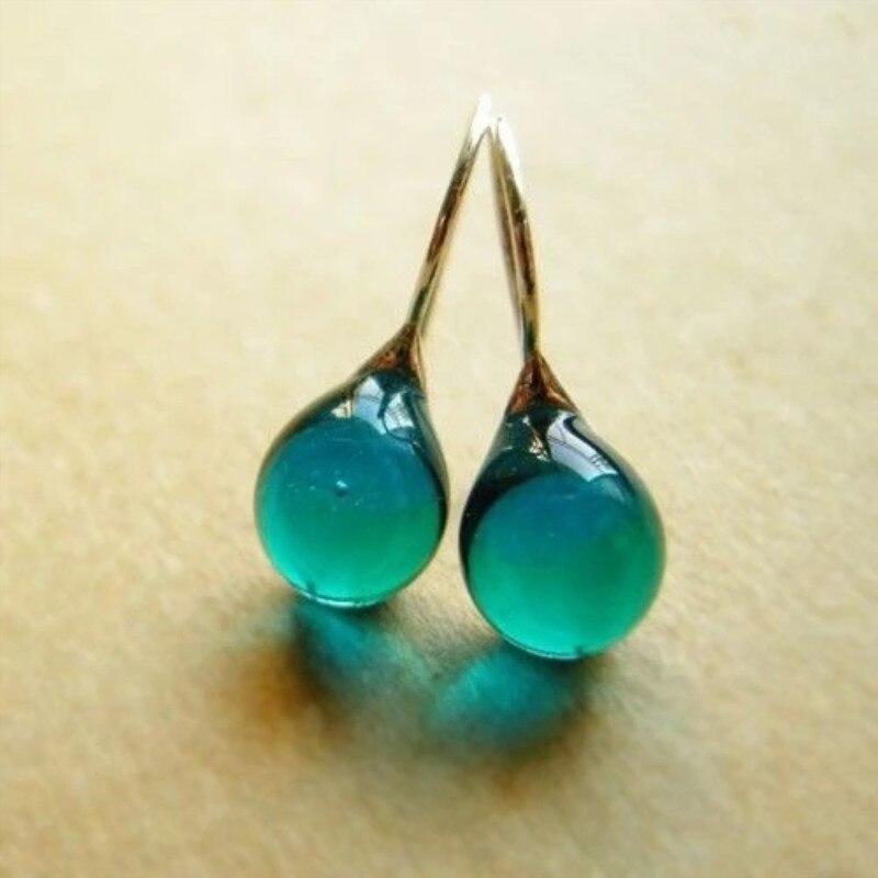 Kleur Ingelegd Water Glass Stone Oorbellen Met Overdreven Persoonlijkheid Voor Vrouwen Sieraden