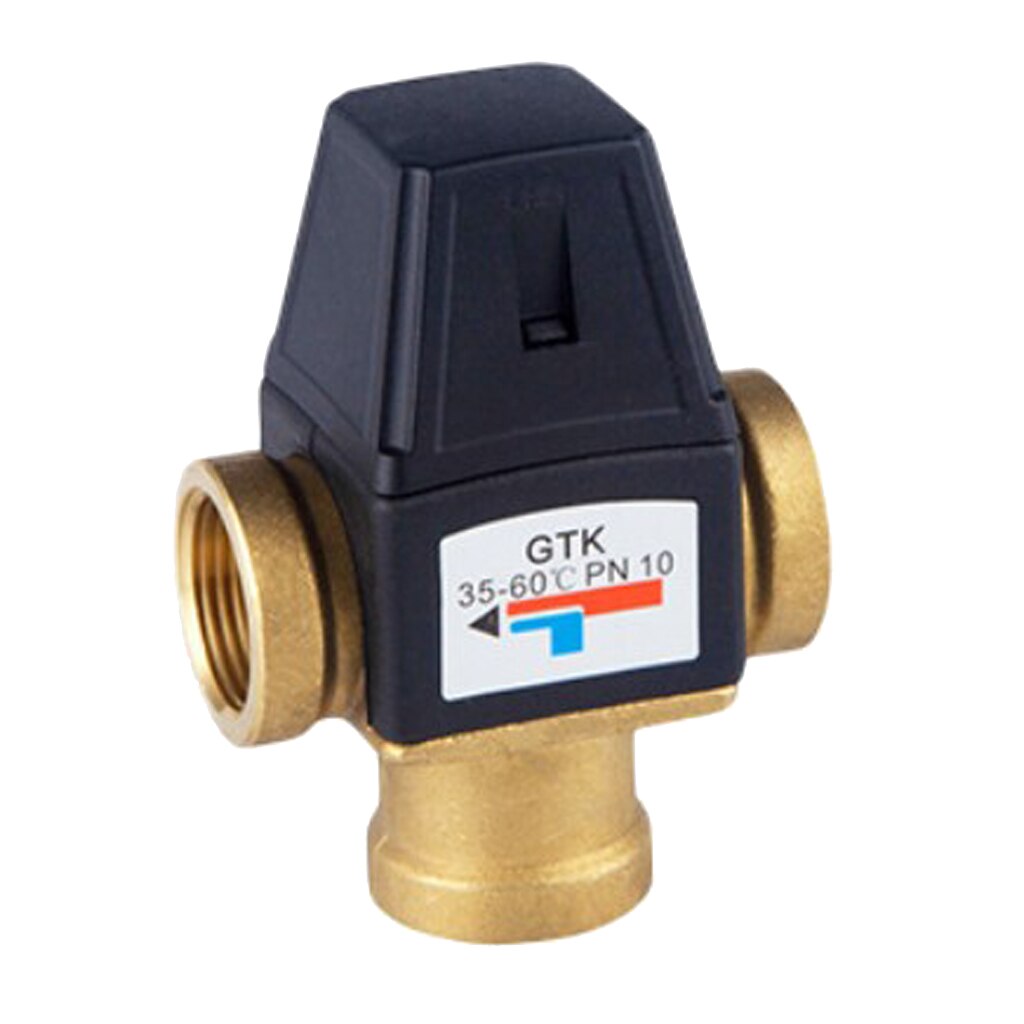 3 Way Brass Male/Female Thread Thermostatic Mixing Valve Water Shower Valve, Temp. Control Valve