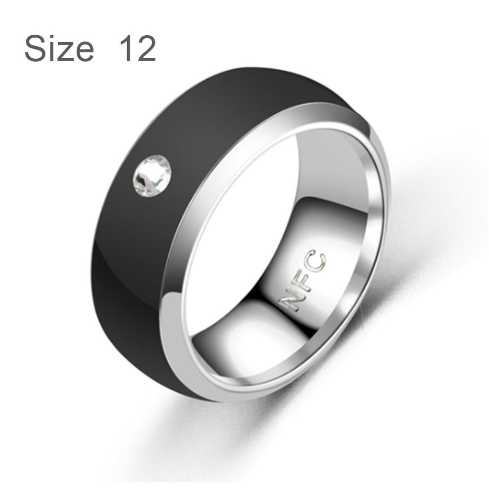 NFC Multifunktionale Intelligente Ring Für Alle Android Technologie Finger Smart Verschleiß Finger Digitalen Ring: Black Size 12