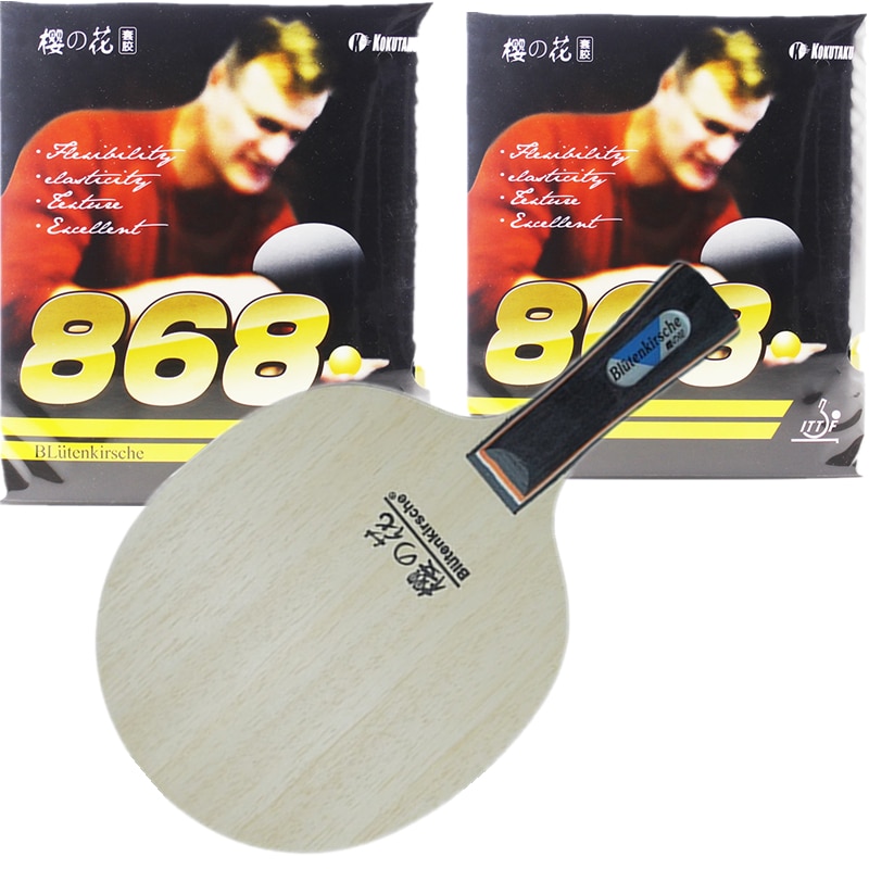 Kokutaku Legno Lama Tennis Da Tavolo Leggero Lama per il Tennis Da Tavolo Studenti Bambini Entry Level Racchetta con 2 gomme