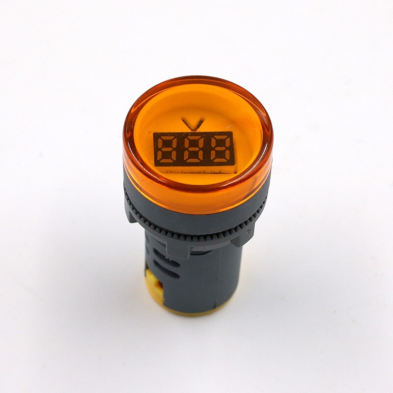 22MM AD16 AD16-22DSV tipo AC 60-500V Mini medidor de voltaje LED pantalla Digital AC voltímetro indicador de luz /lámpara piloto 110V 220V: Yellow