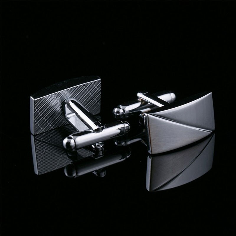 Luxury Classic Business Square Brush Men Cufflinks Tie Clips Set Plating Necktie Pin Tie Bars Clip Clasp