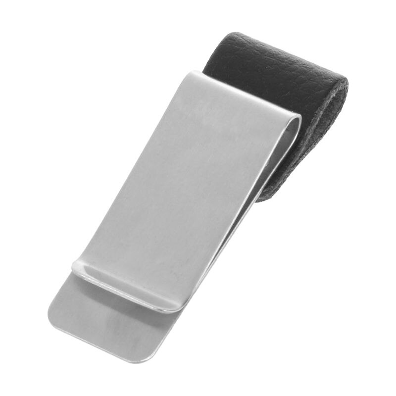 Porte-crayon en cuir fait à la main, porte-stylo en acier inoxydable, Clip pour Journal, carnet de notes, dossier en papier, accessoires de bureau: Gris foncé