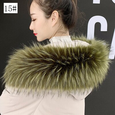 17X80Cm Winter Faux Fur Unisex Jas Trui Sjaals Kraag: 15