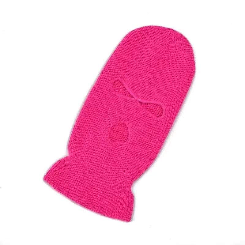 Unisex balaclava mask mössa 3 håls ansiktsmask svart stickad skid snowboard mössa keps vinter mössor dam: Reste sig