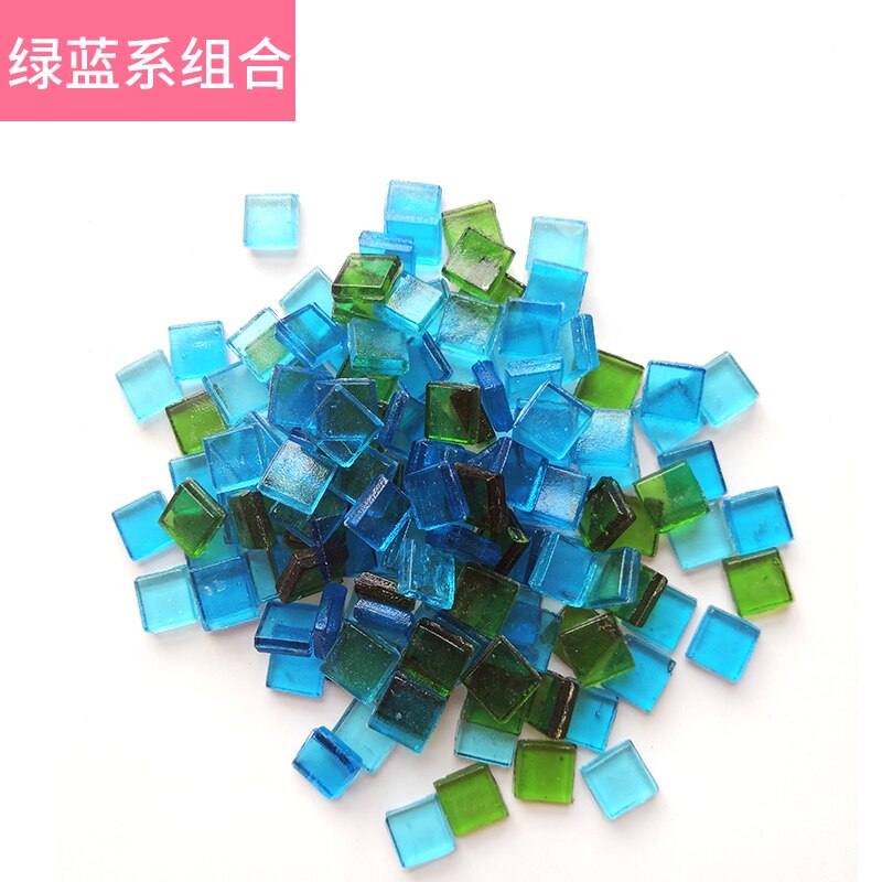 Carreaux de mosaïque en cristal diaphanes multicolores, carrés translucides, matériel de bricolage pour enfants, 100 pièces: 100pcs Mixed 2