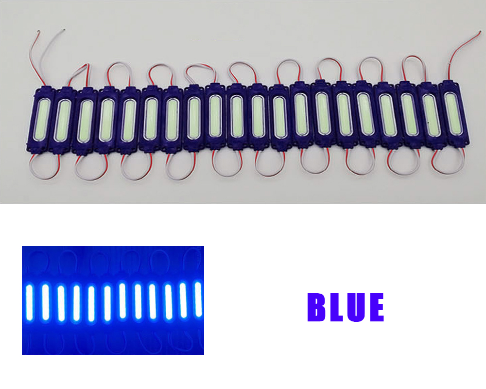 20er-Pack 12V LED Kolben-Modulleuchte, superhell, gelb, blau, rosa, eisblau, Farbe IP65, wasserdicht, für Werbegeschäft, Dekorlampe: Blau