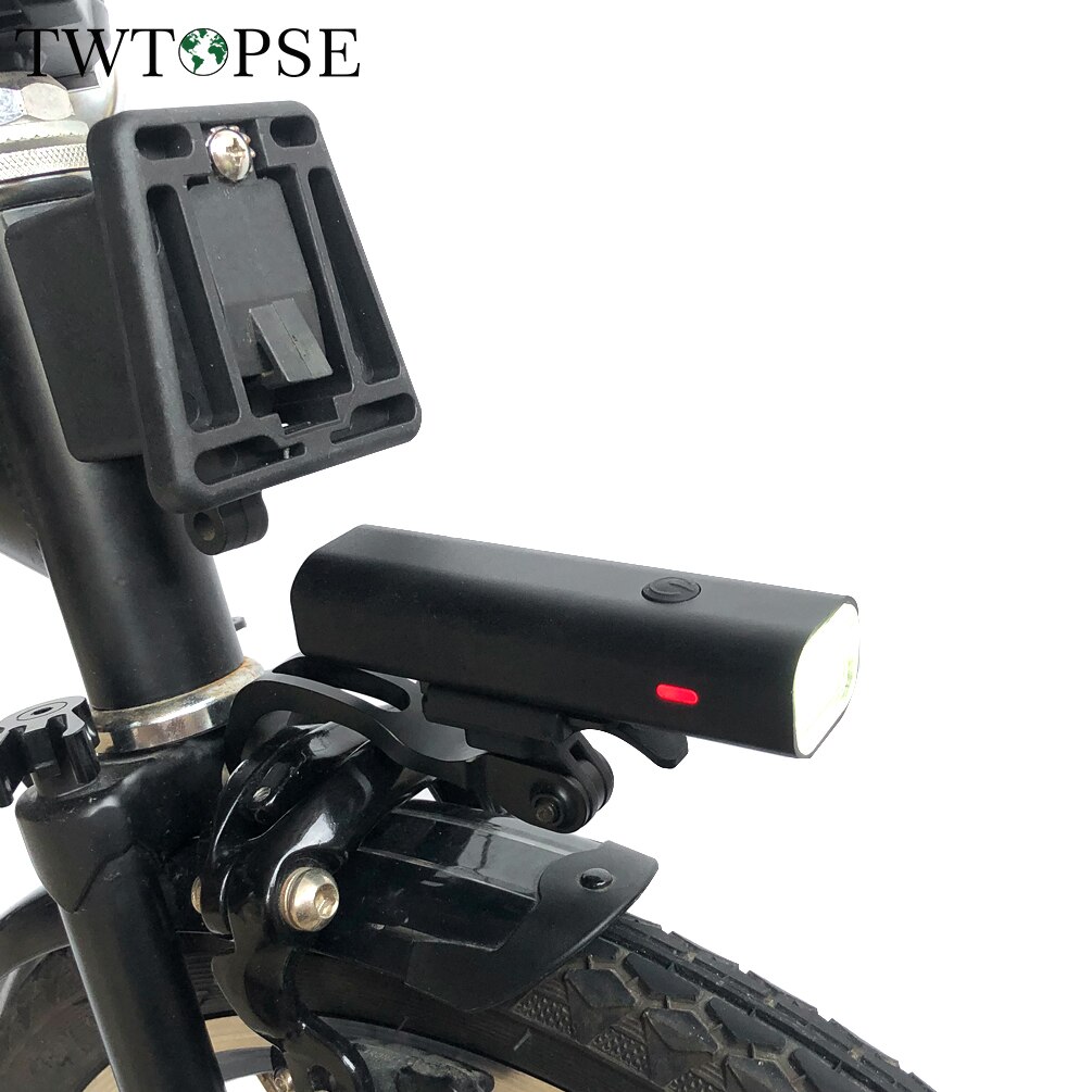 TWTOPSE-Luz para bicicleta plegable, lámpara de 400 lúmenes con estante para Brompton 3, SIXTY PIKES Dahon Tern Crius, resistente a la lluvia, con USB