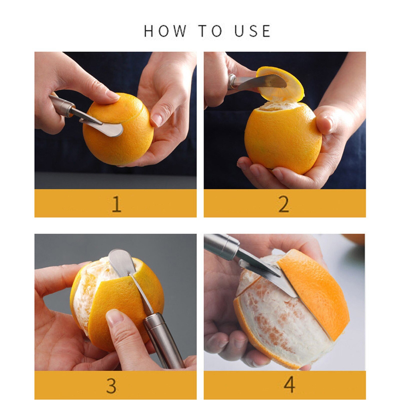 2Pc Rvs Dunschiller Cutter Rvs Oranje Grapefruit Peelers Handig Duurzaam Gadget Keuken Accessoires Cocina