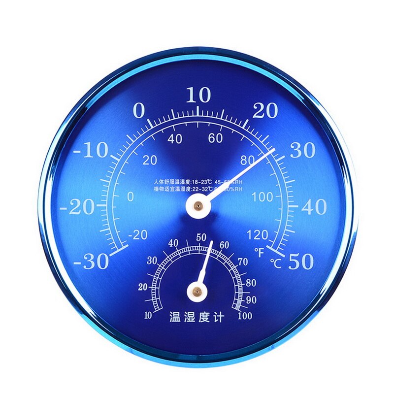 Thermometer Hygrometer Analog Temperature And Humidity Monitor For Bedroom Living Room Office School Golden/silver/blue: E