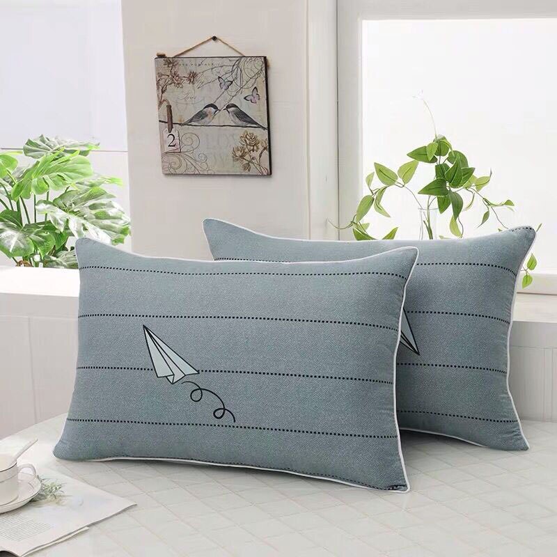 Huishoudelijke Leuke Print Patroon Bed Versiering Kussensloop 1 Paar Rechthoekige Katoen Kussensloop Volwassen Student Slaapkamer Gebruik Kussensloop