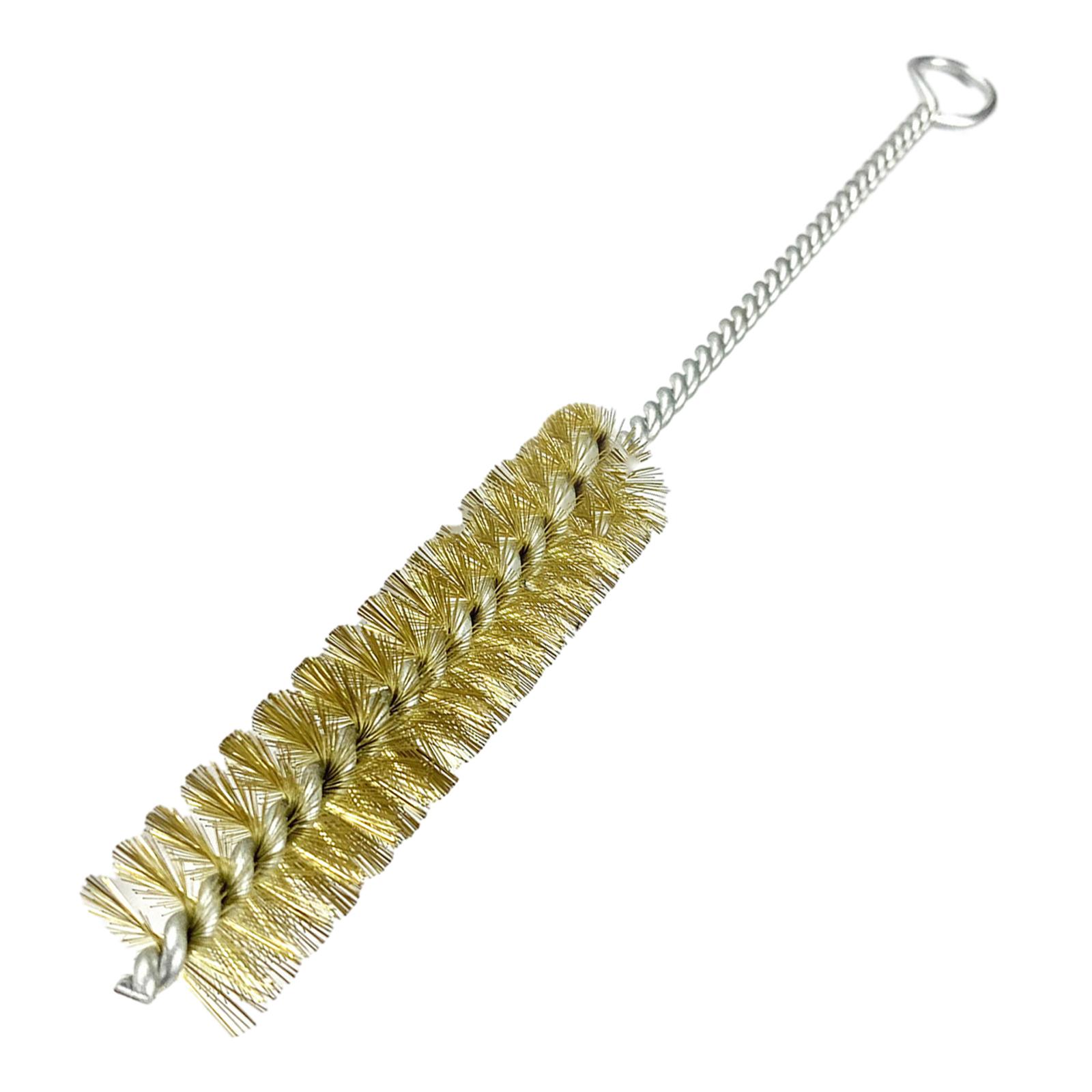 Brass Brush for Narrow Neck Skinny Space Multipurpose Rust Cleaner Tube Brush for Tube Polishing Cleaning Automotive Bottles: Beige
