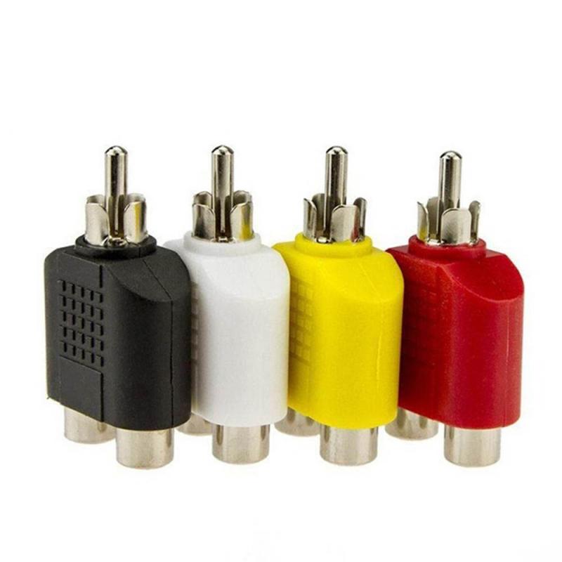 RCA Y Splitter Audio Video Plug Converter 1-Male to 2-Female Splitter Adapter Kit Color AV Jack RCA Plug To Double Video Plug: Default Title