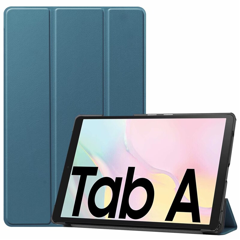 Magnetyczny Smaer PU skórzany pokrowiec do Samsung Galaxy Tab A7 SM-T500 SM-T505 SM-T507 10.5 "Tablet Funda Cover: T500-DarkGreen
