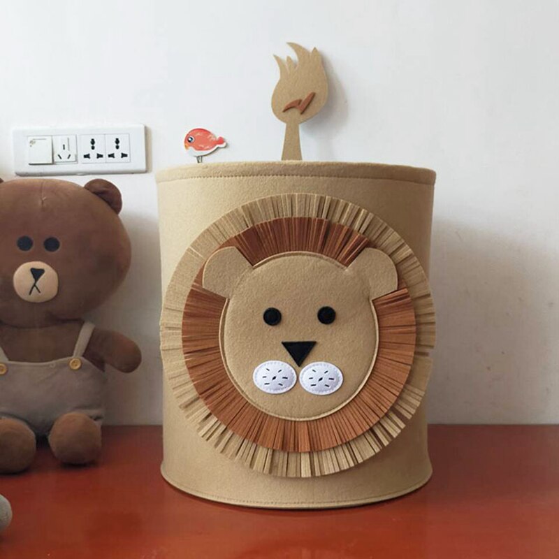 Large Cartoon Lion Folding Laundry Basket Dirty Cl... – Vicedeal