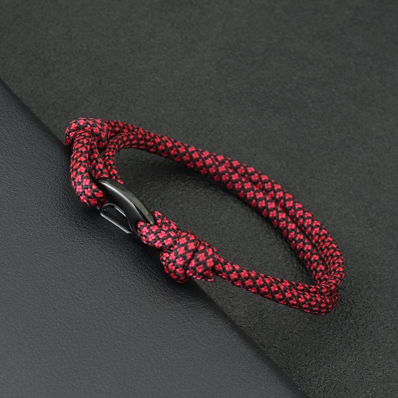 Men Paracord Bracelet Double Layer Macrame Braclet Black Stainless Steel Braslet For Him Beach Surfer Brazalete Pulsera: dark green