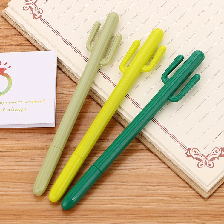 1pcs Cartoon Cactus Style Pen Out of Pencil Case Write Easy and Smooth Pencil Bag Stationery School Supplies: 298-random 1pcs