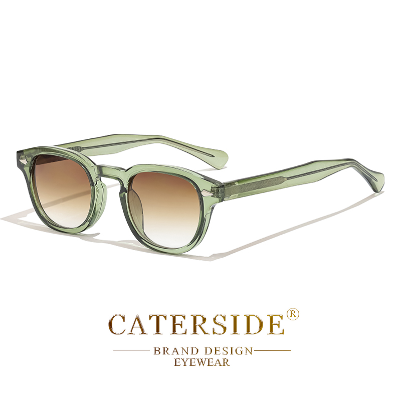 CATERSIDE, gafas de sol redondas Retro para hombre, gafas de sol Punk con Pin de ácido propiedónico, gafas de sol de lujo para mujer, gafas deportivas de ocio para UV400: Blanco