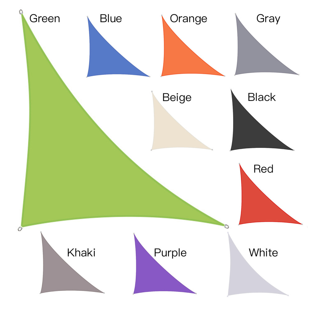 UV Block Triangle Sand Sun Shade For Outdoor Patio Backyard Canopy Green Right Angle Garden Cloth Pavilion Use With Three Ropes