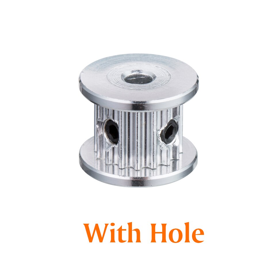 Correa de distribución de aluminio para impresora 3D, roldana 16T 20T, dientes, 3mm, 5mm, 8mm, ancho de 6mm, 2GT GT2: 20T W6 B5 / with hole