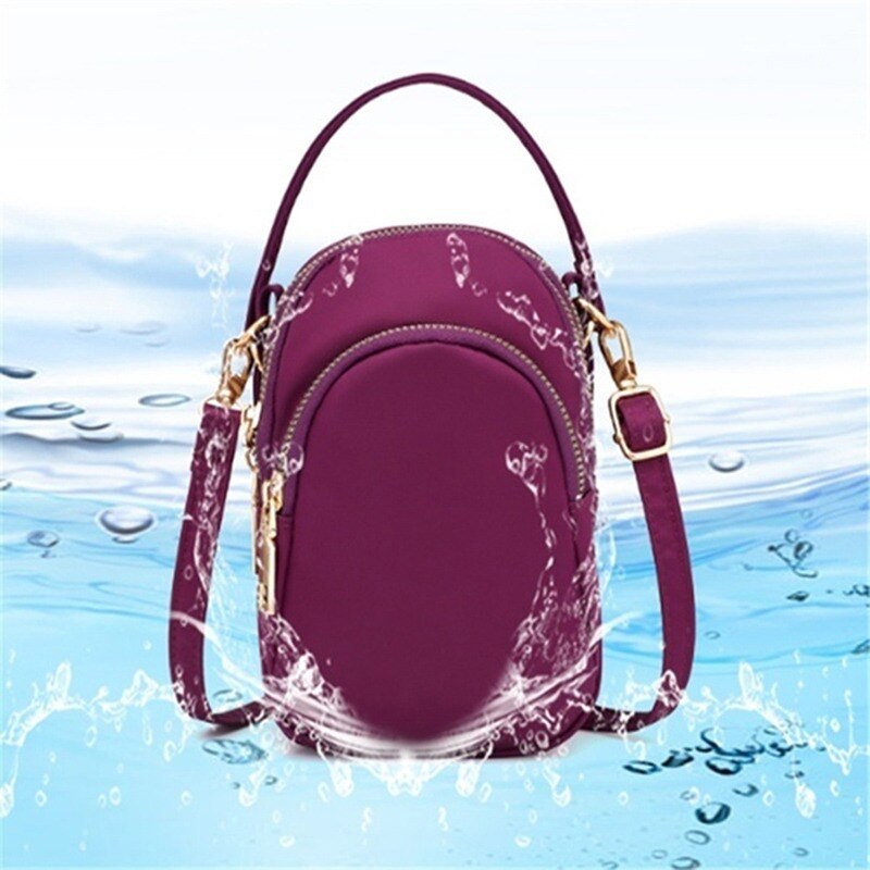 Wasserdichte Oxford-schultertasche für damen, mit kopfhöreröffnung, handytasche, lässiger geldbörse, handytasche, handtasche