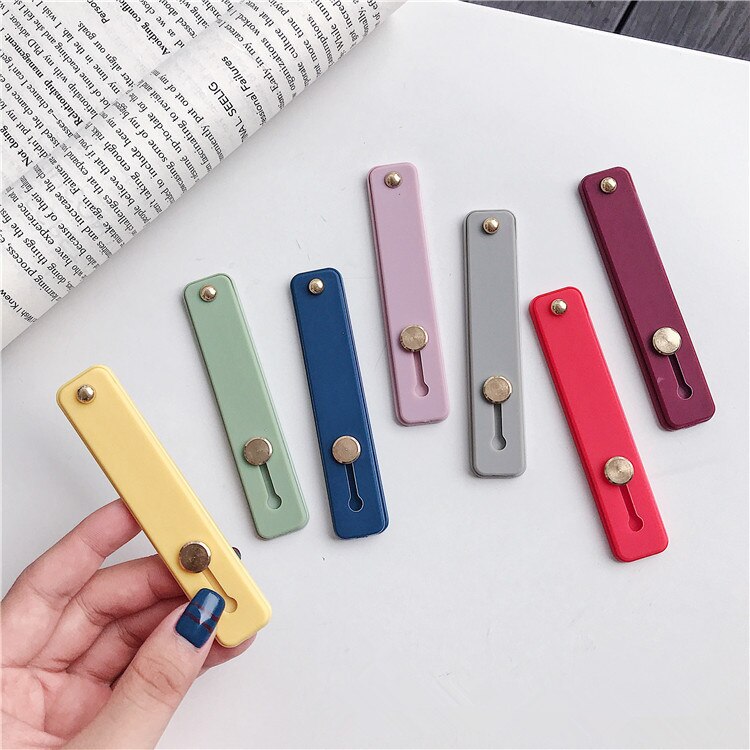Candy Kleur Mobiele Telefoon Geval Beugel Polsband Ondersteuning Push Stretch Silicone Wrist Band Hand Vinger Grip Socket Houder