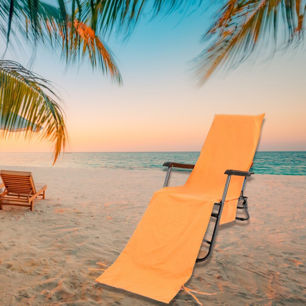 Lounge Chair Cover Microfiber Chaise for Beach Sun Lounger Swimming Hotel