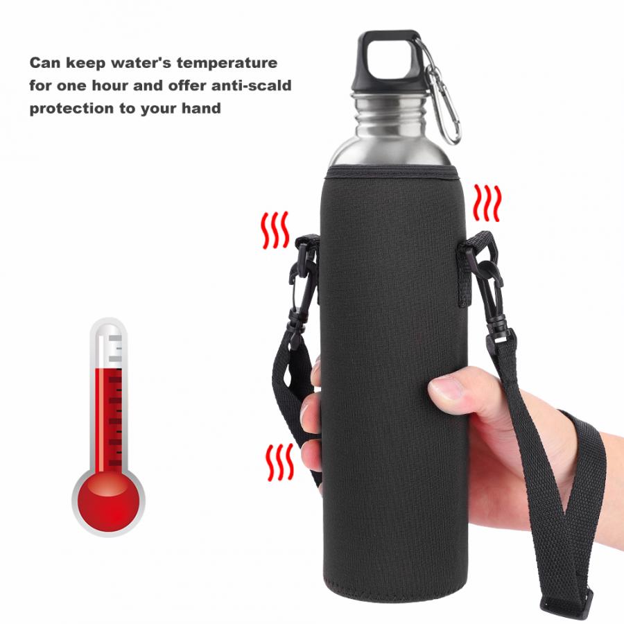 1L Sacchetto Della Bottiglia di Acqua di Campeggio Esterna Escursioni Bollitore Sacchetto Del Sacchetto Supporto Della Bottiglia di Acqua Portatile da Viaggio per Lo Zaino in neoprene Termico