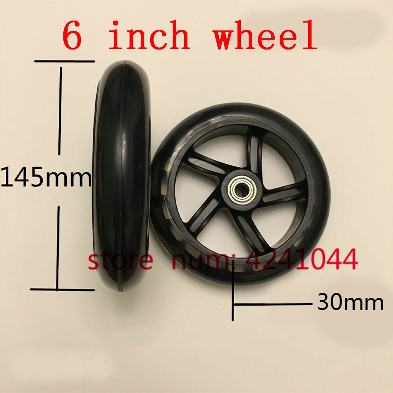 6 inch wheels 145 mm polyurethane silent skateboard wheels for small pull car luggage cart shopping cart 6'' caster wheels