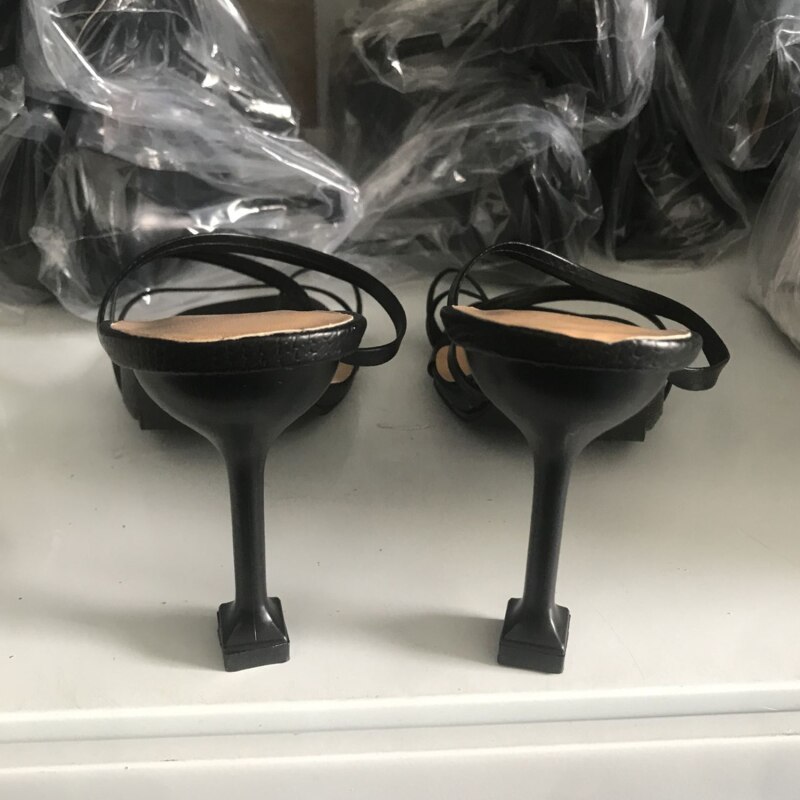 Dames sandalen met bandjes muiltjes hakken sandalen slippers dames hoge hakken slippers vierkante neus slippers feestschoenen vrouw