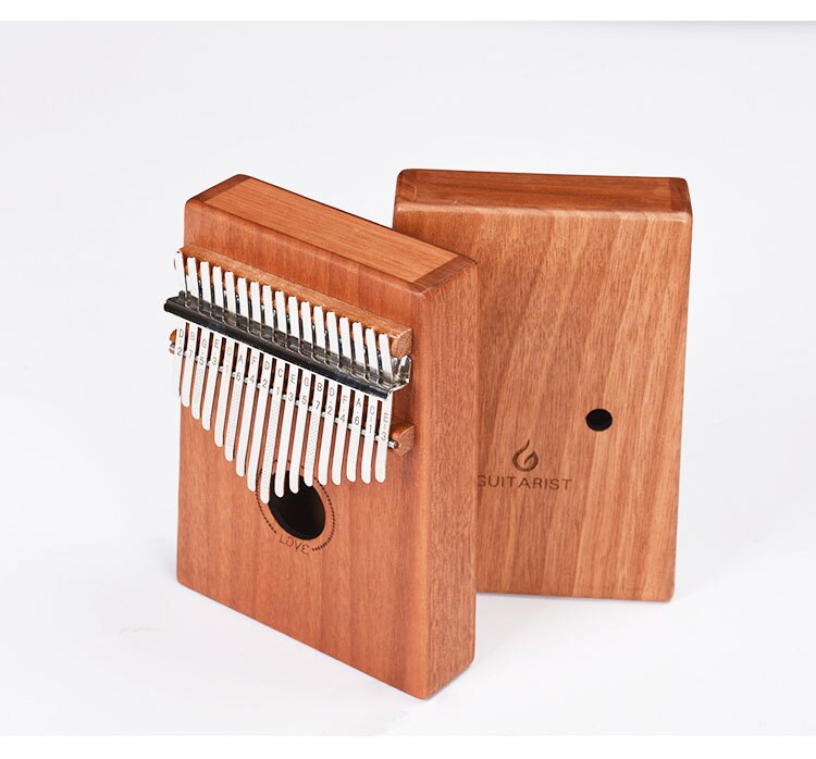 17 Key Kalimba African Solid Mahogany Thumb Finger Piano Sanza 17 keys Solid Wood Kalimba Mbira Thumb with Accessories: 3