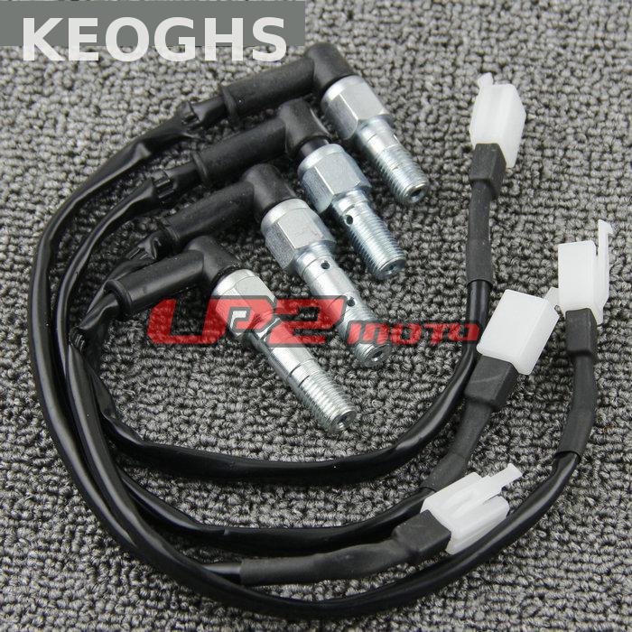 Keoghs 10 x 1.25mm 10 x 1mm motorcykel hydraulisk bremse kobling tryk kaliber cylinder pumpe lyskontakt banjo bolt 4 str.