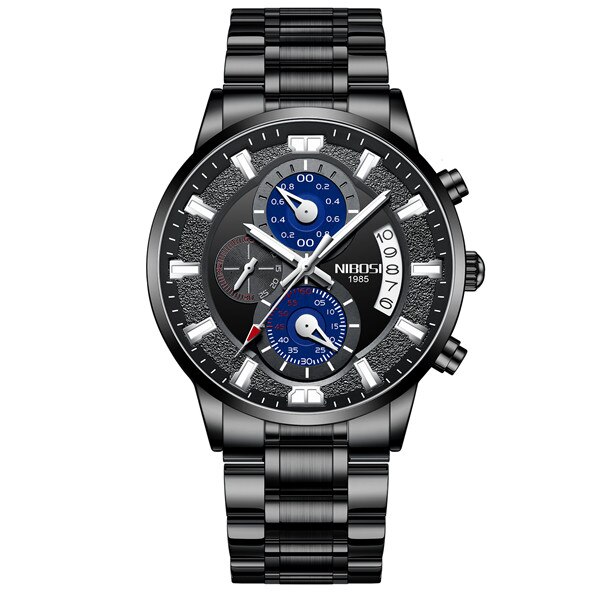NIBOSI hommes montres haut de gamme de luxe grand cadran montre de Sport plein acier étanche affaires horloge numérique Relogio Masculino: 8
