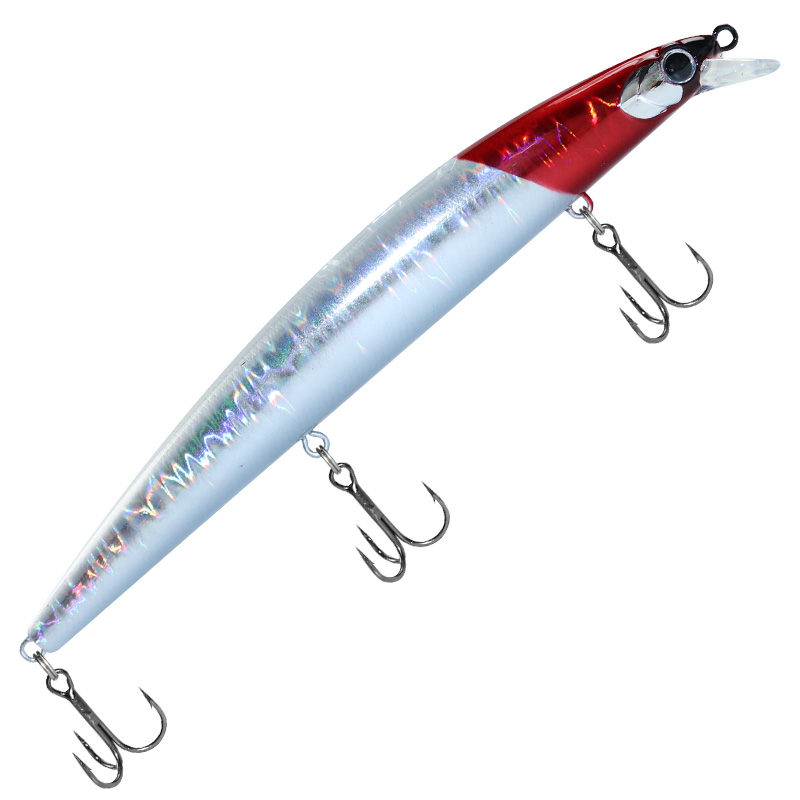 Señuelo de pesca Minnow 120mm 14,5g 140mm 21g agua salada lubina negra Lucio cebos duros de fundición larga: 120 mm / Rojo