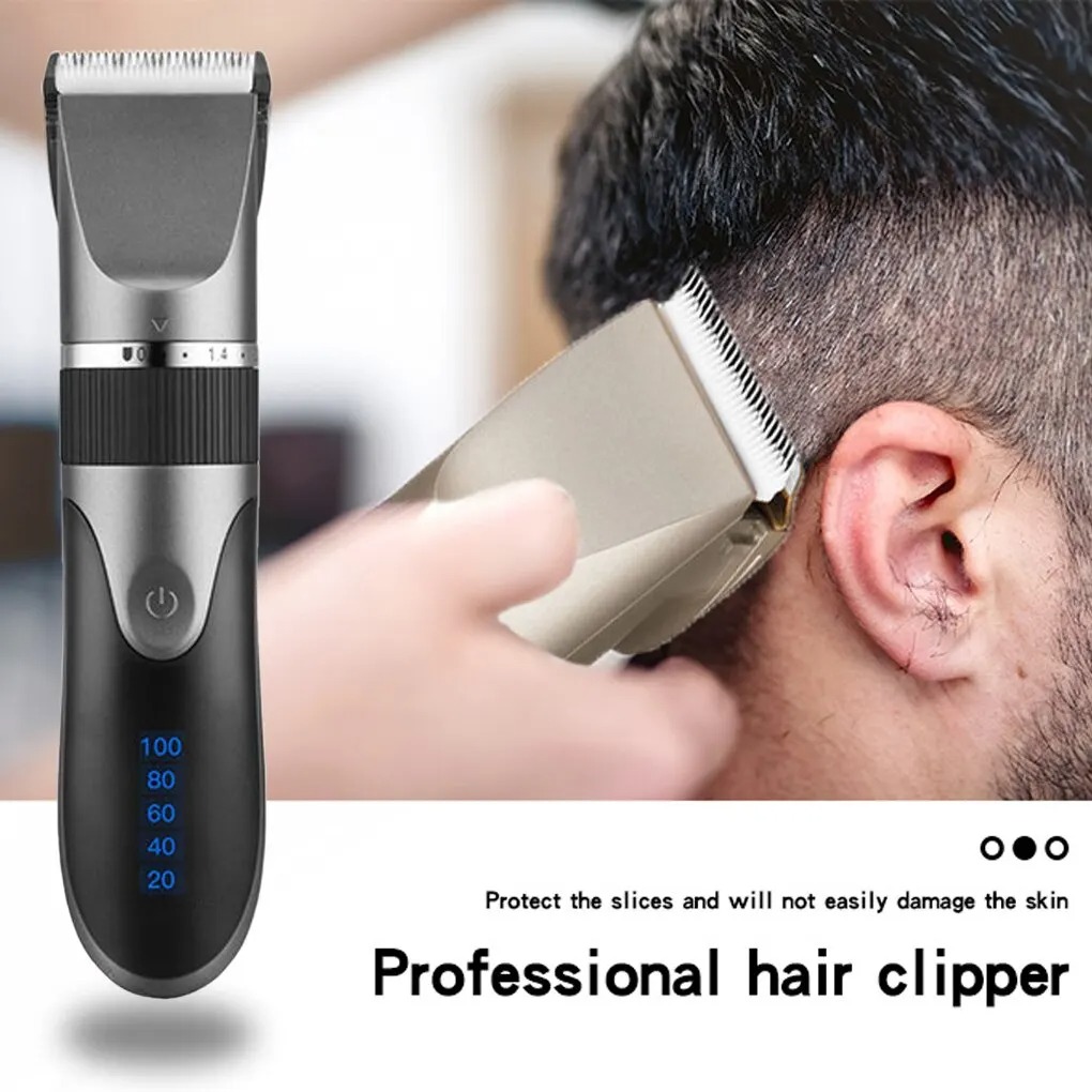 Professionele elektrische kapper tondeuse mannen kapper baardtrimmer oplaadbare tondeuse keramische messen tondeuse