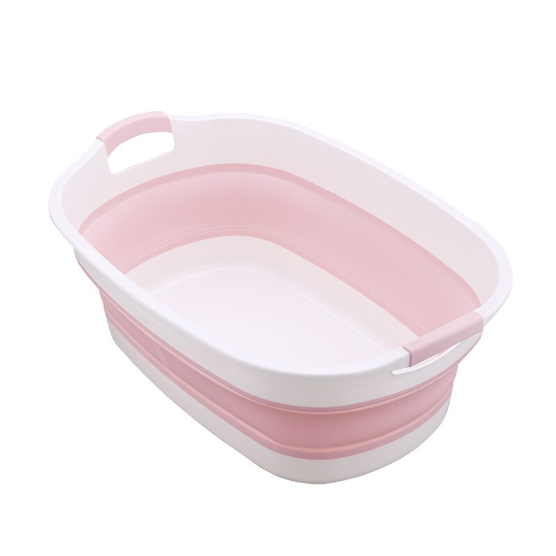 Foldable Baby Shower Protable Bath Tub Folding Baby Shower Bathtub Portable Pet Bath Tubs Bathroom Accessories Storage Basket: Pink bathtub