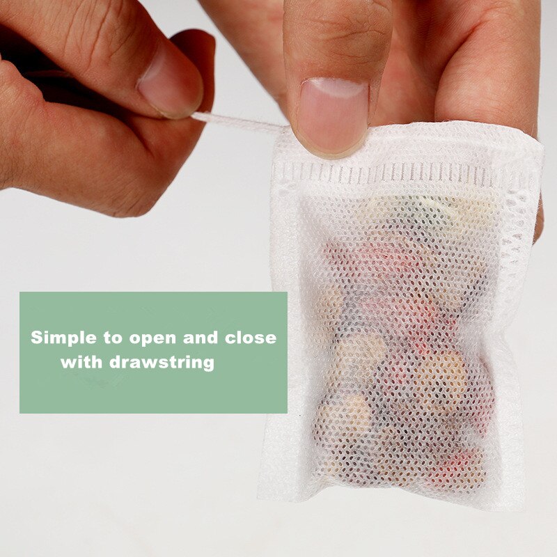 100 Pieces Disposable Tea Bag Drawstring Tea Filter Bags Empty Filter Cotton Bag for Loose Tea