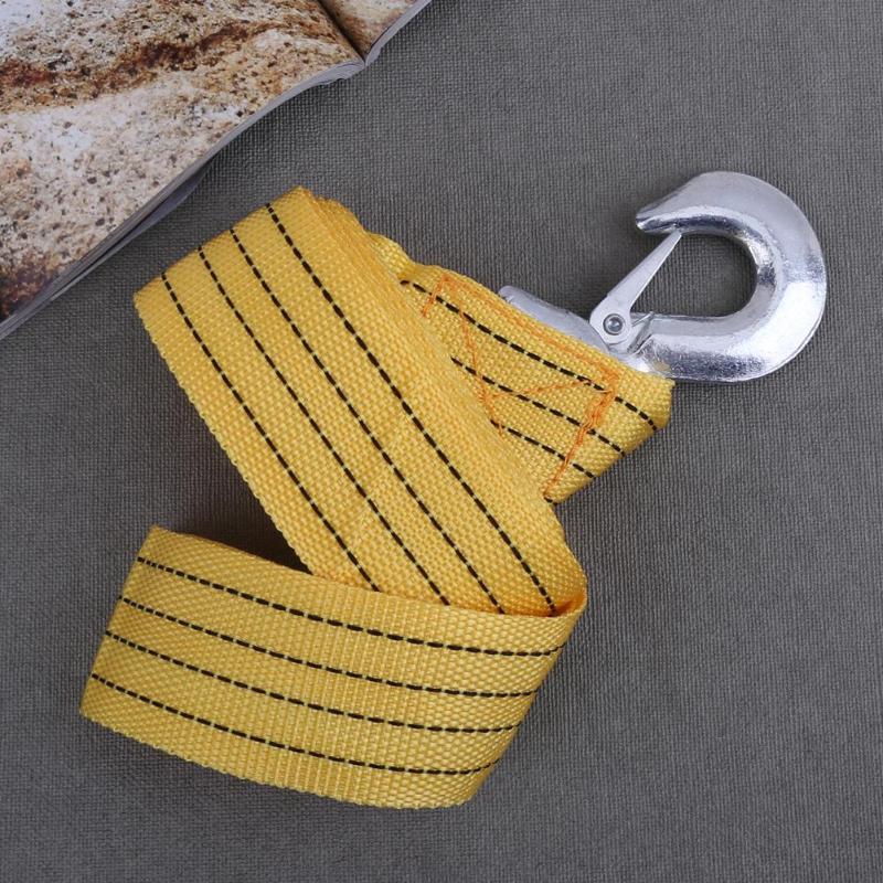 3Ton 4m Car Towing Rope Tow Cable Strap Towing Pull Rope with Hooks for Heavy Duty Car Emergency