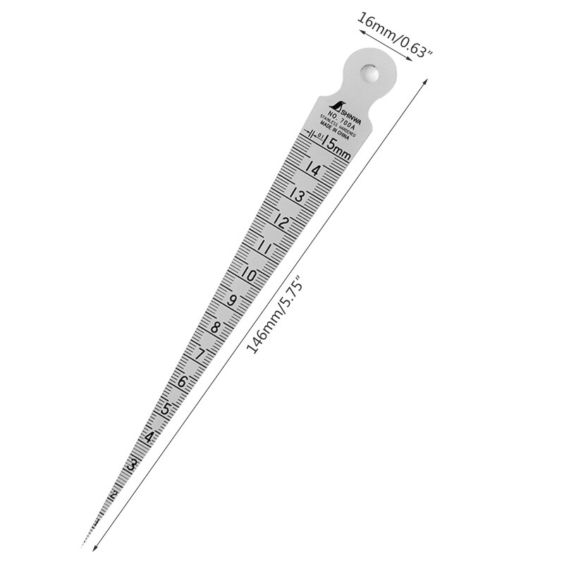 Portable Taper Gage High Precision Stainless Steel Wedge Feeler Hole Taper Gauge Ruler Measuring Tool Multipurpose Tool