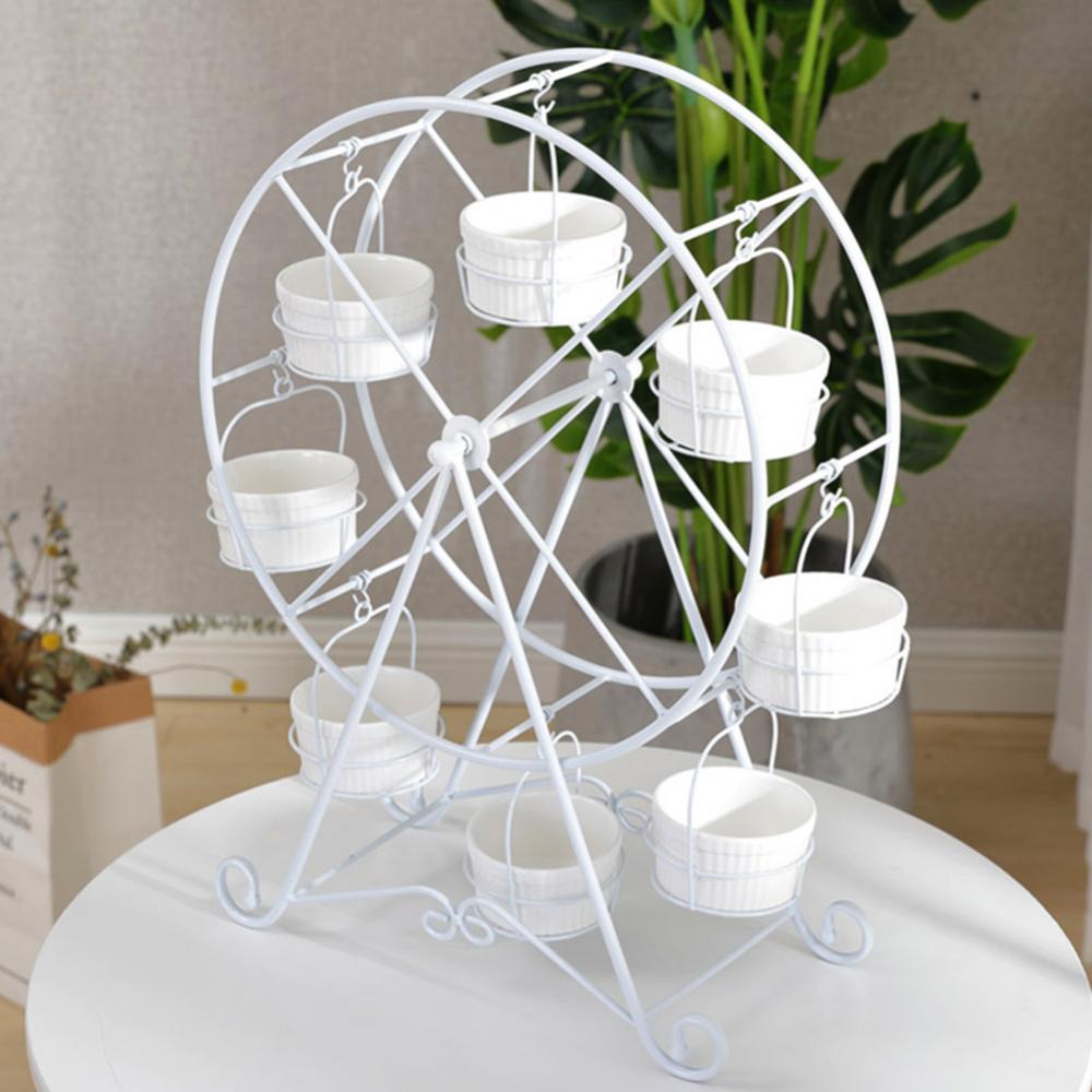 8 Cups Metalen Draaiende Reuzenrad Cupcake Houder Dessert Stand Cake Stand Display Rack Bruiloft Verjaardagsfeestje Decoratie