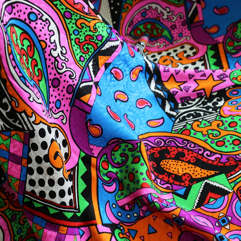 100cm*114cm natural silk fabric patchwork printed silk satin charmeuse crepe jacquard