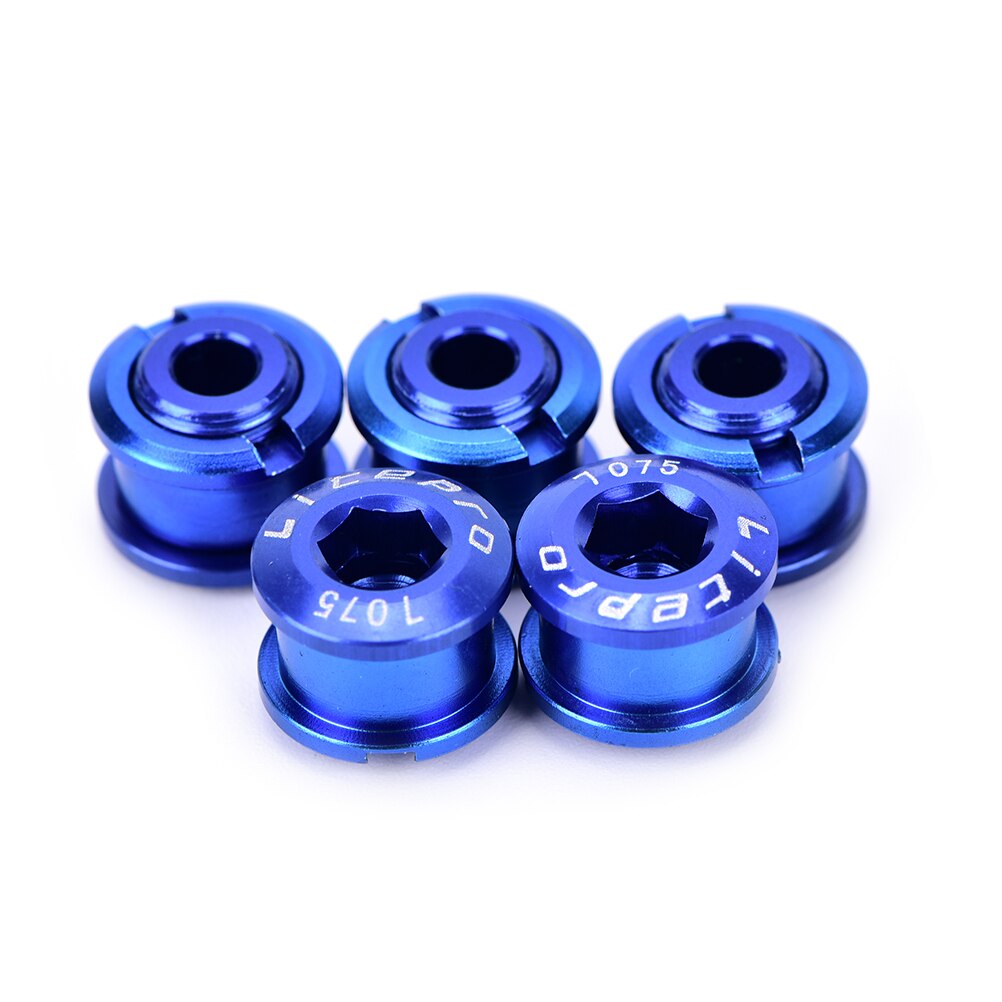 5 PCS CNC 7075 Parafuso Disco para Pedaleira Pedaleira de Bicicleta de Estrada MTB Bicicleta Peças Coroa Parafuso Parafusos da Roda Dentada Da Bicicleta: Azul