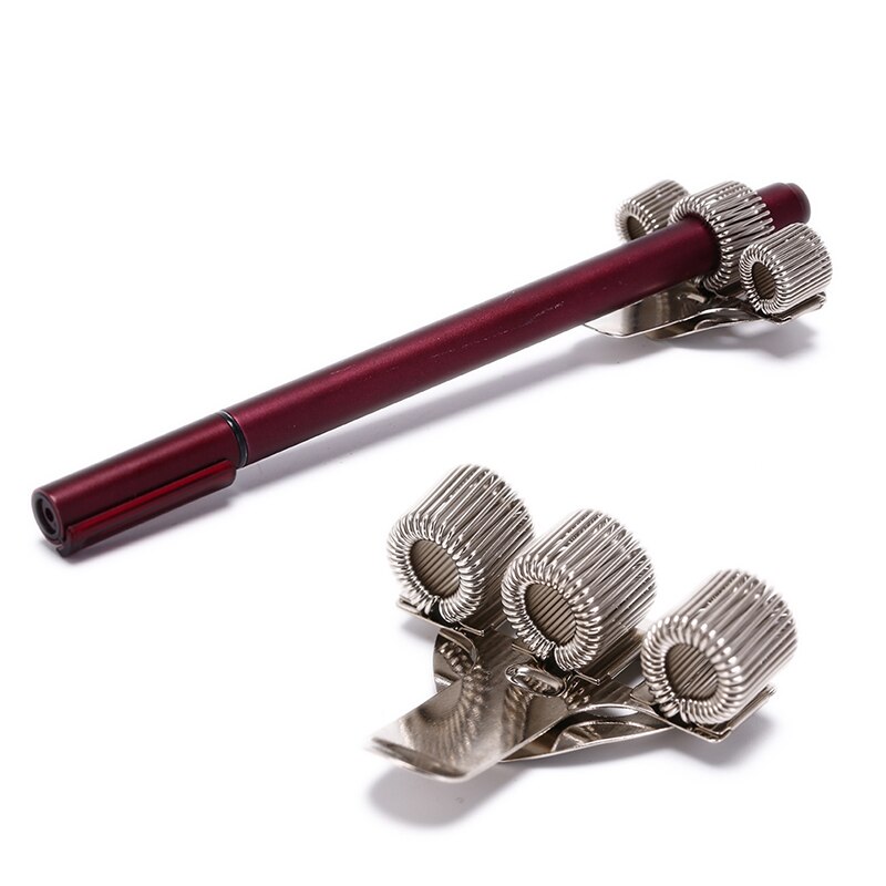 Portalápices para uniforme de enfermera, 1 Uds., portalápices de Metal de Triple orificio con Clip de bolsillo, soporte para lápices de escritorio para médicos