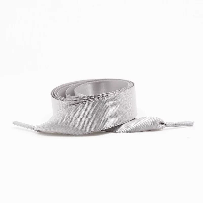 1 Paar 2cm Breite Satin Schnürsenkel flache Seide Band Schnürsenkel Stiefel Turnschuhe Schnürsenkel 19 Farben Länge 80cm 100cm 120cm S-1: Elfenbein / 120cm