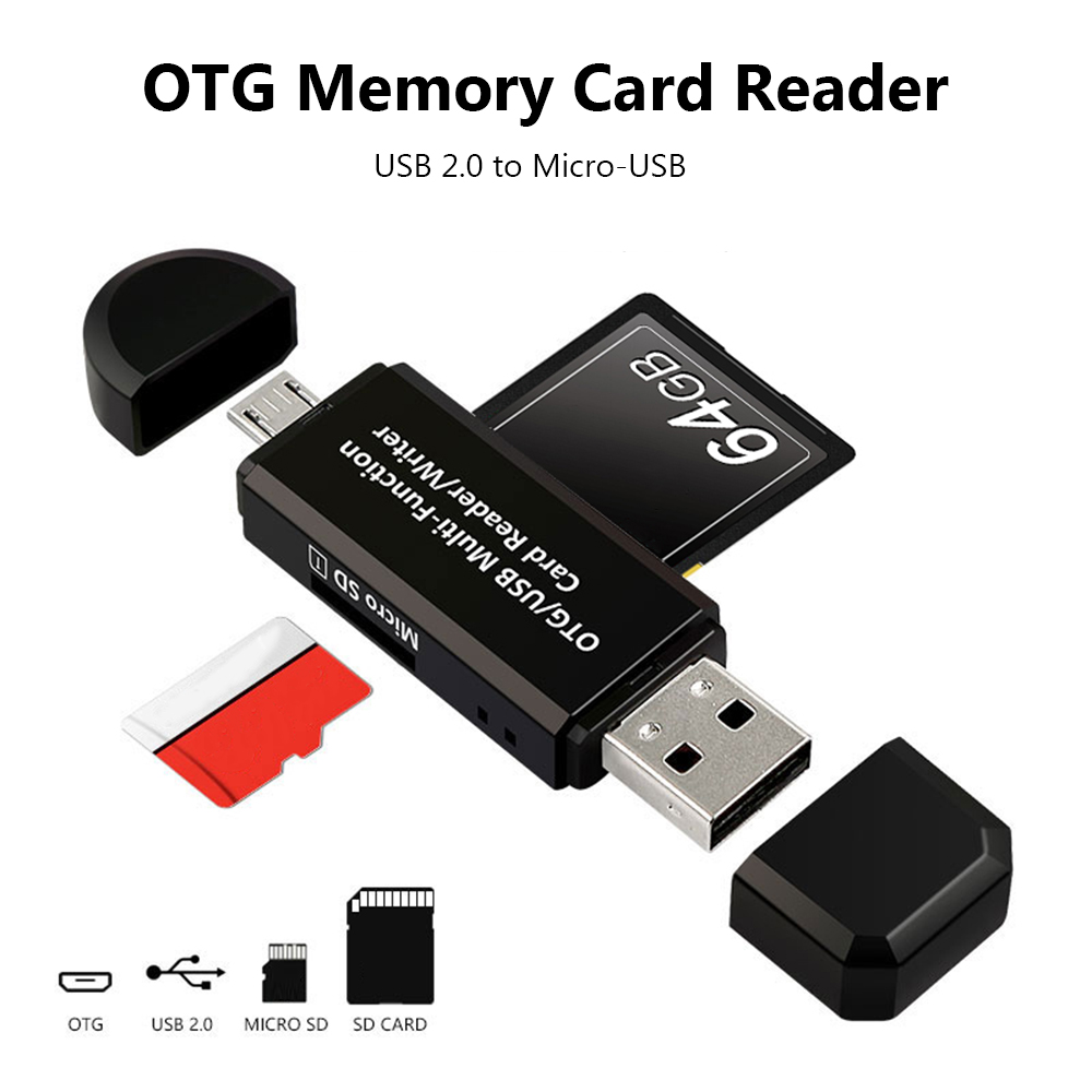 All in One SD/TF Memory Card Reader Micro USB to USB 2.0 OTG Adapter Multi-Function U Disk For Phone PC Laptop